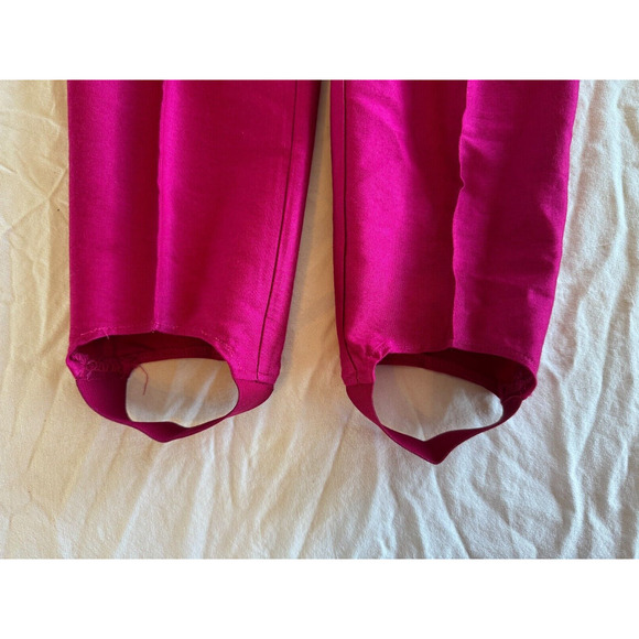 The Limited Vintage 80s Stirrup Pants Bright Pink Rayon Blend Spandex Stretch 10 - Picture 4 of 7